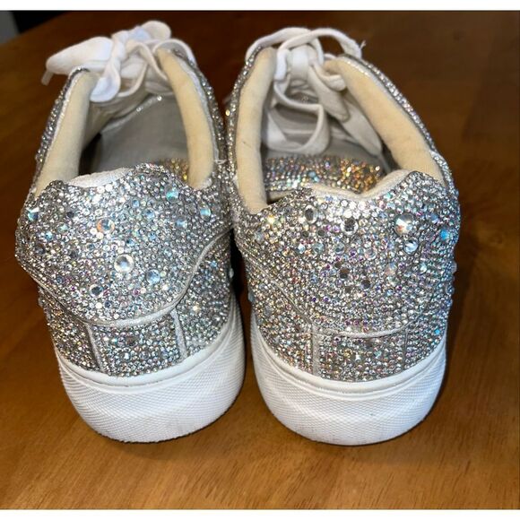 Betsey Johnson Sidny Silver Glitter Sneakers Women's Size 8 - Picture 8 of 11